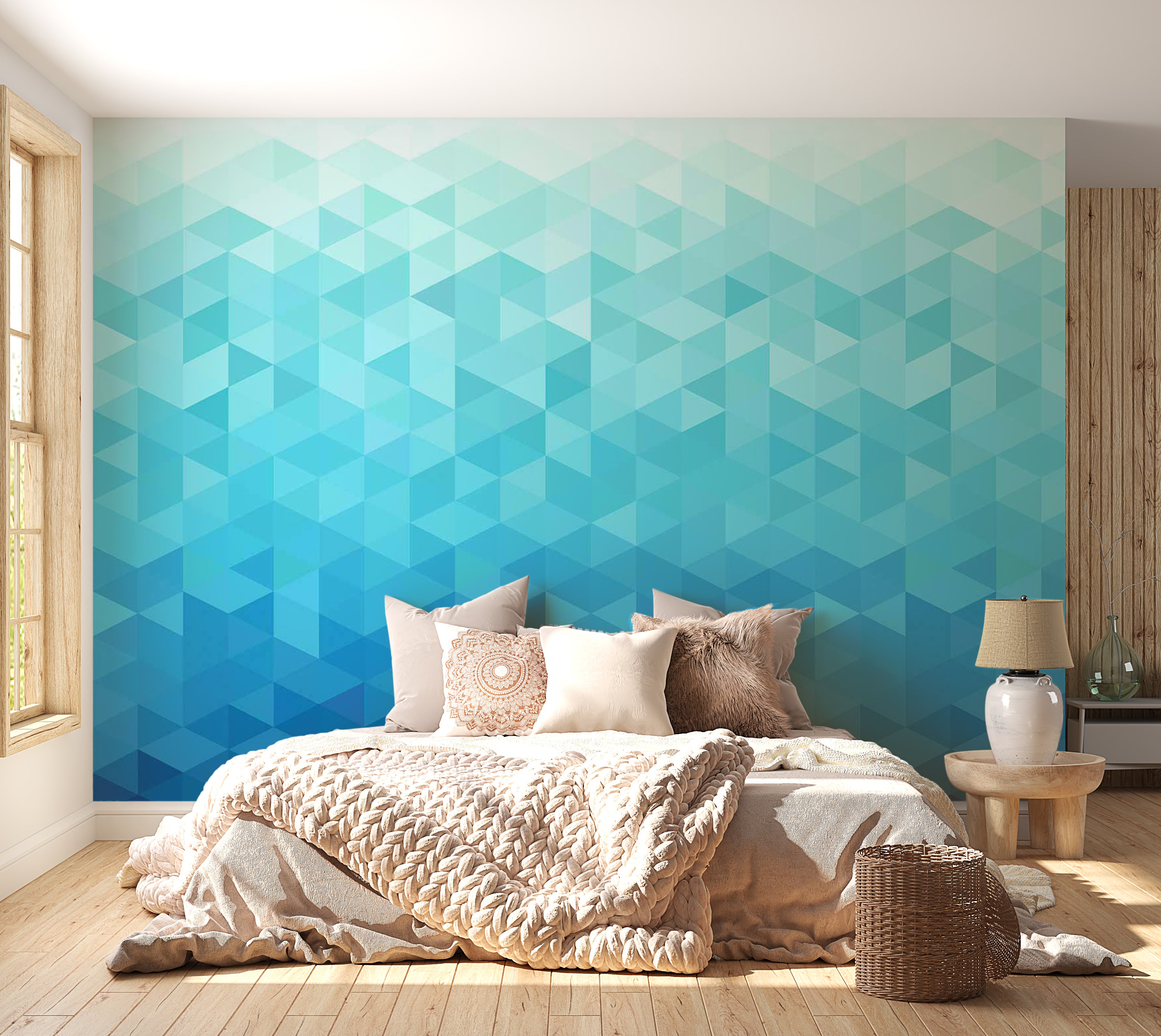 Peel & Stick Wall Mural - Azure pixel 38"Wx27"H