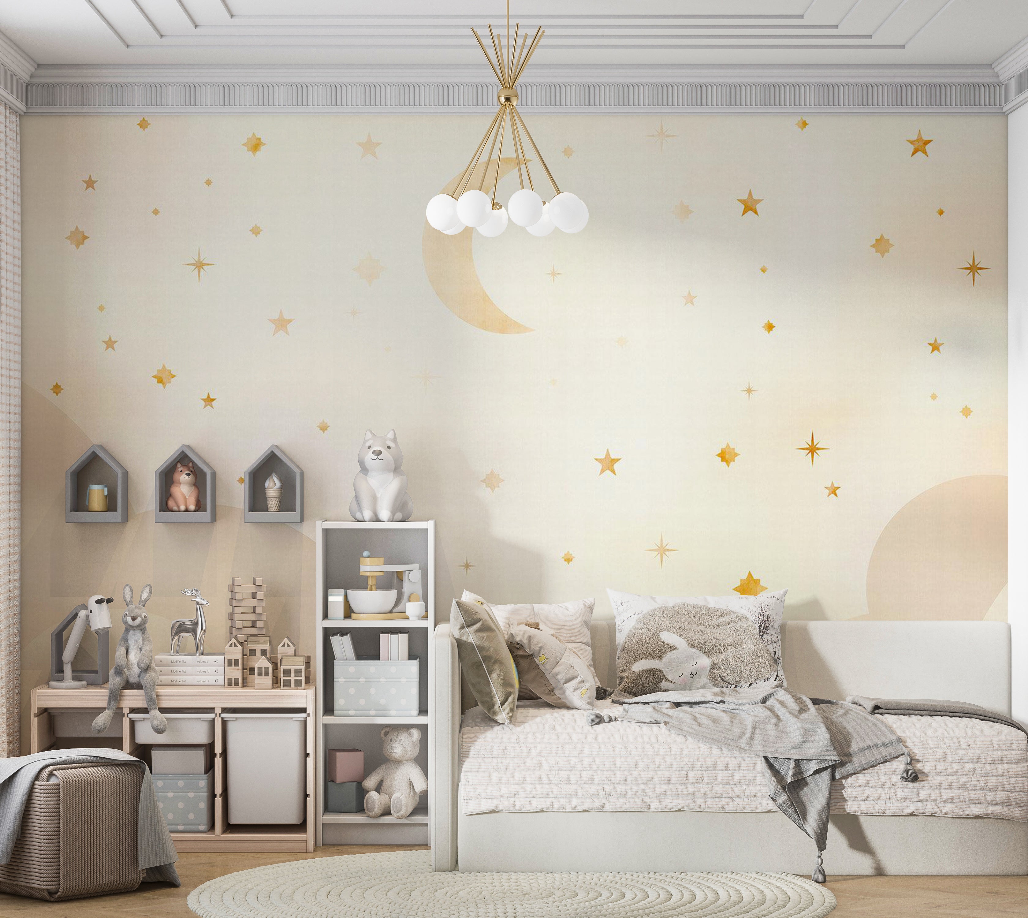 Kids Wallpaper Wall Mural - Starry Night 39"Wx27"H / Standard