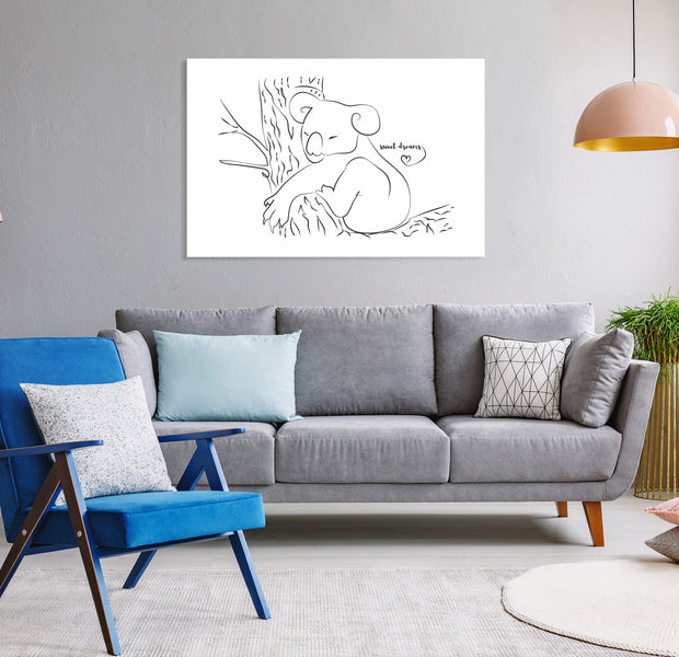 Animal Canvas Wall Art - Sleeping Koala Charm