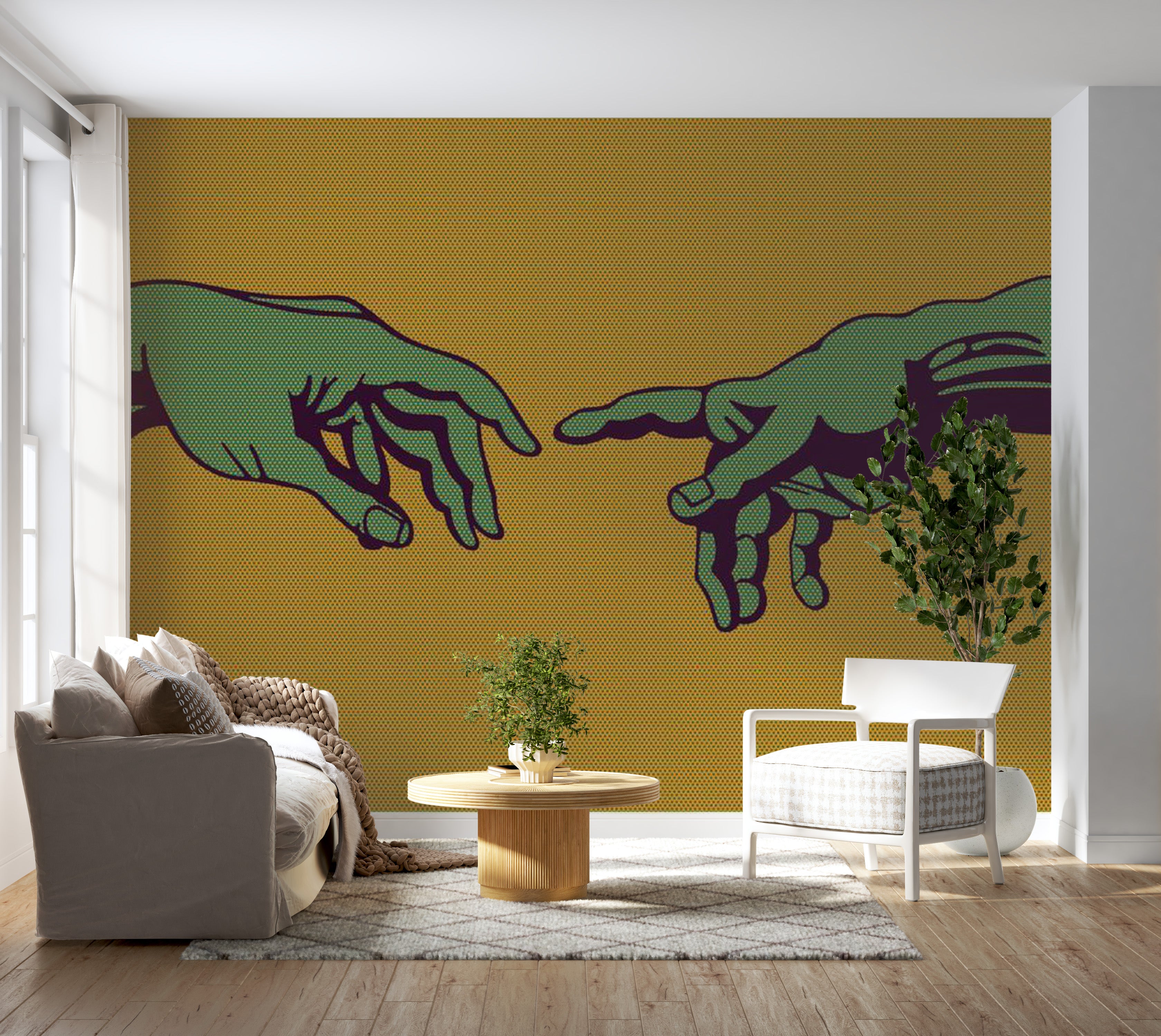 Abstract Wallpaper Wall Mural - Green Touch 118"Wx90"H