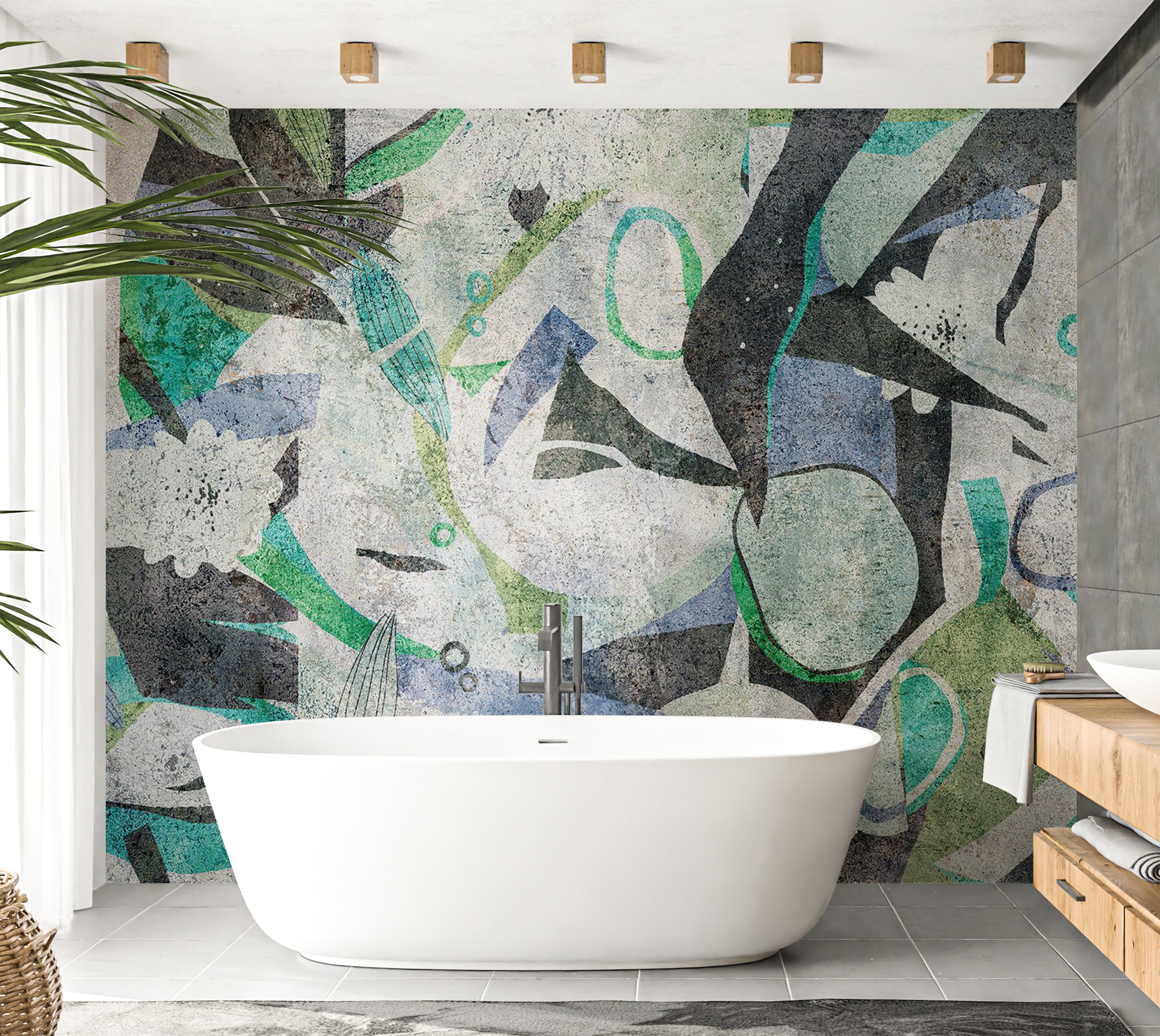 Abstract Wallpaper Wall Mural - Malachite Dream 39"Wx27"H / Standard