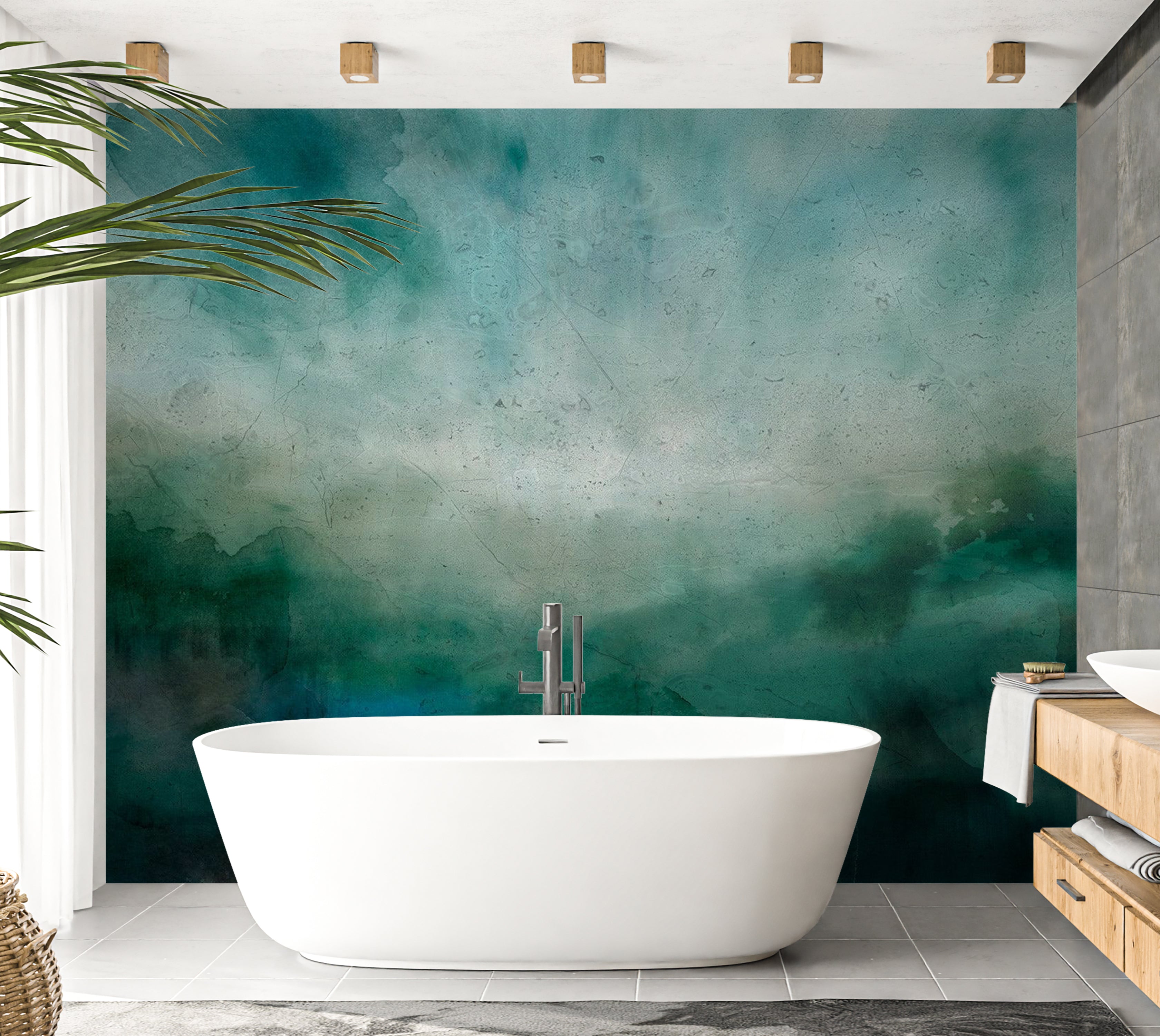 Abstract Wallpaper Wall Mural - Malachite Landscape 39"Wx27"H / Standard