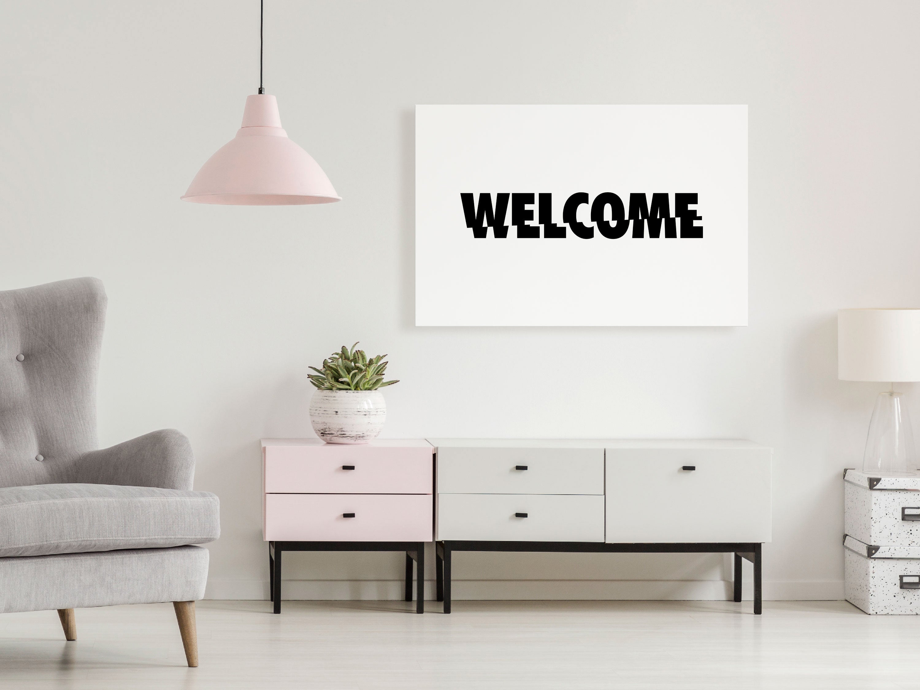 Modern Canvas Wall Art - Welcome Glitch