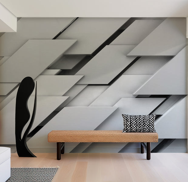Abstract Wallpaper Wall Mural - The Edge Of Gray 39"Wx27"H