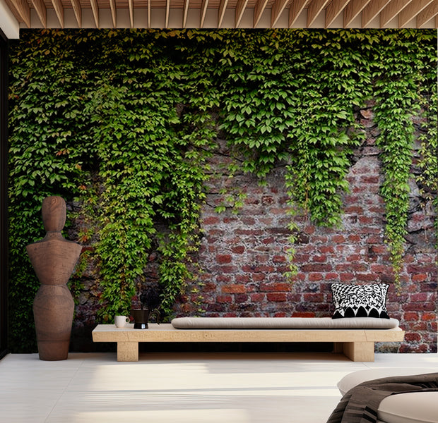 Background & Patterns Wallpaper Wall Mural - Old Brick Wall With Ivy 39"Wx27"H