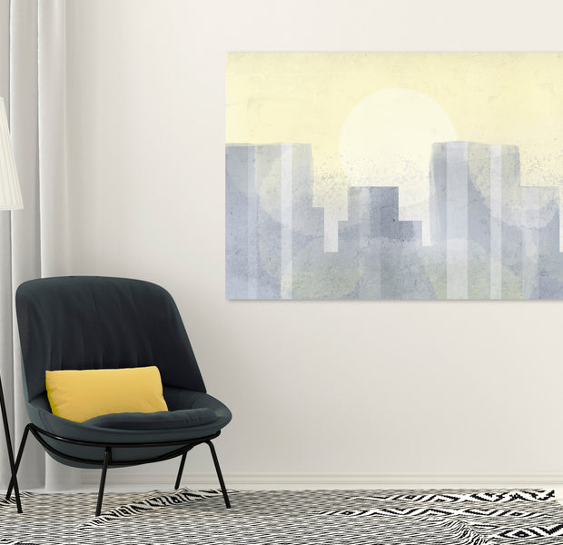 Abstract Canvas Wall Art - Modern City Evening