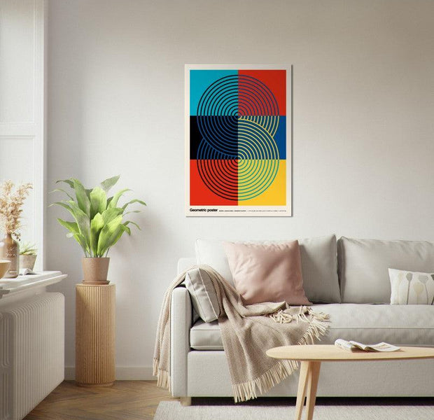 Bauhaus Minimalist Composition Geometric Poster