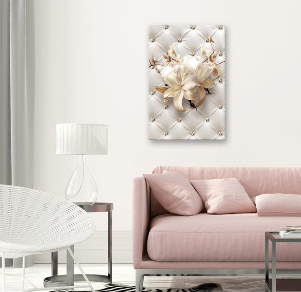 Floral Canvas Wall Art - Diamond Lilies