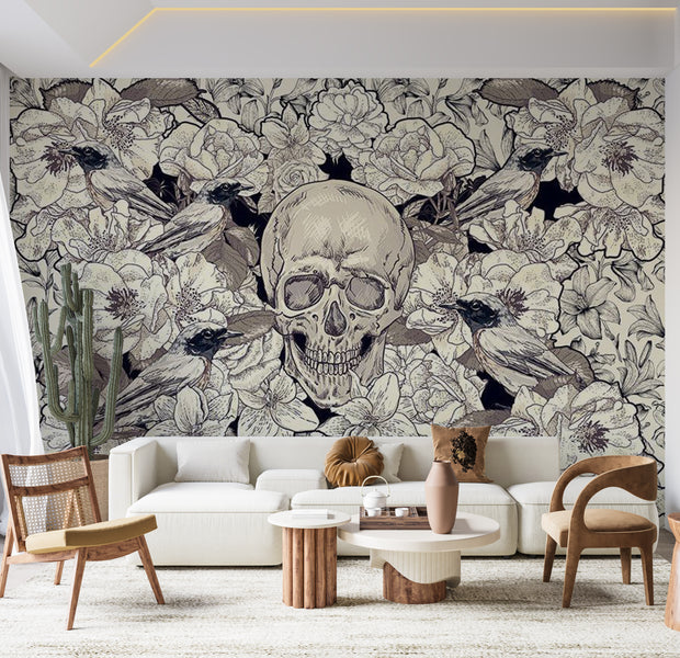 Peel & Stick Floral Wall Mural - Inspired by Art Nouveau 38"Wx27"H