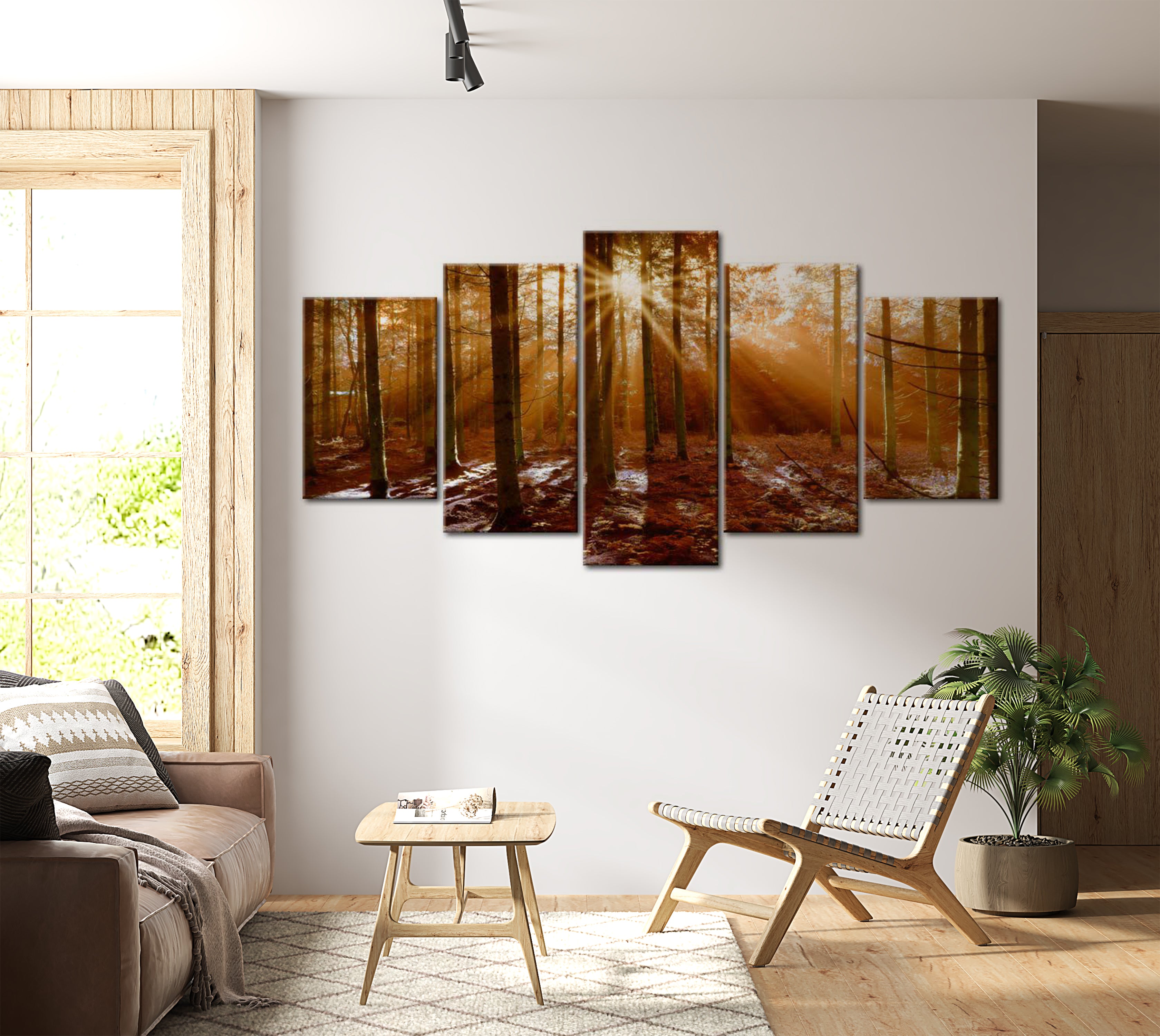 Stretched Canvas Landscape Art - Kiss Of Autumn 40"Wx20"H