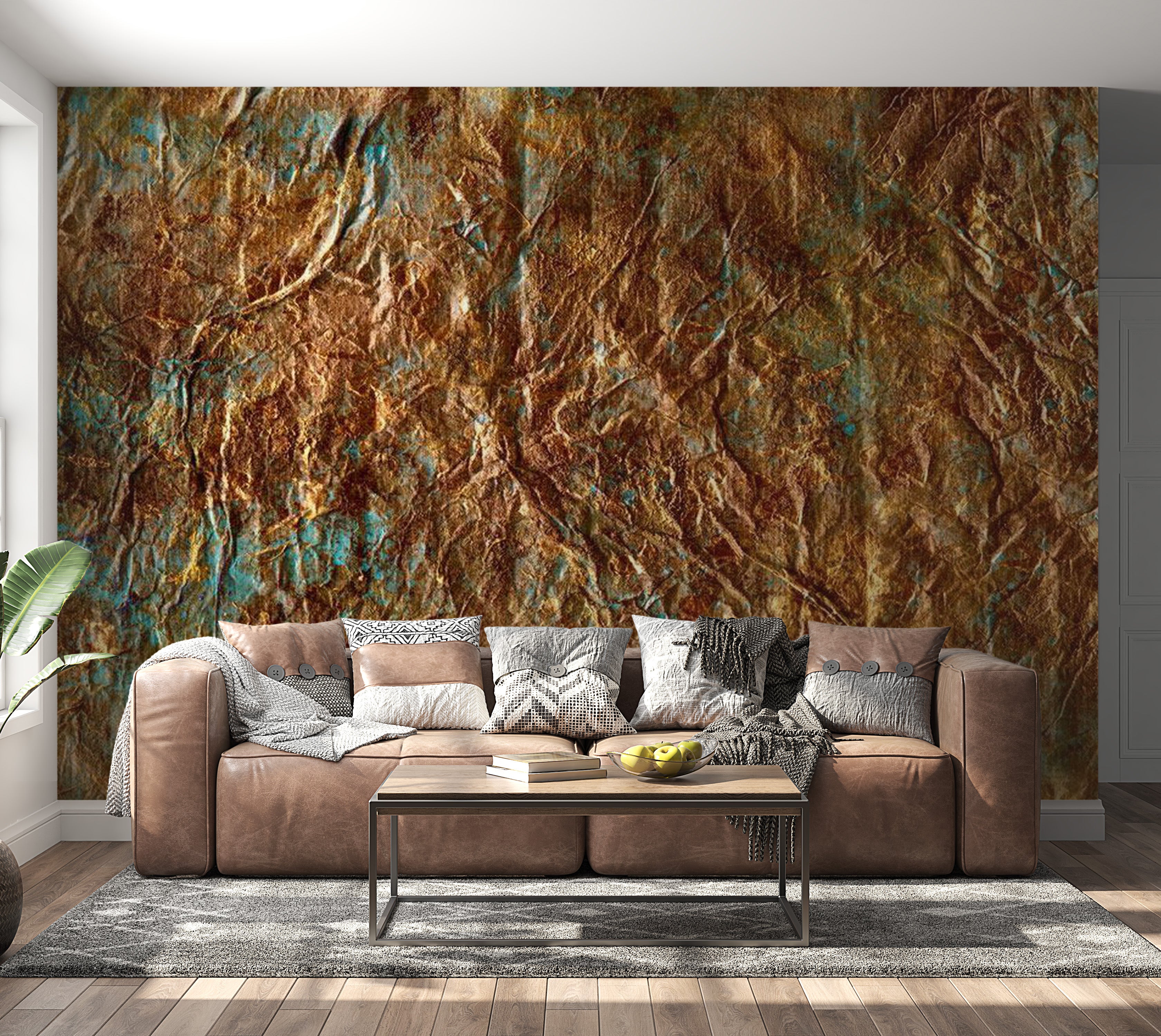 Abstract Wallpaper Wall Mural - Gold Of Atlantis 39"Wx27"H