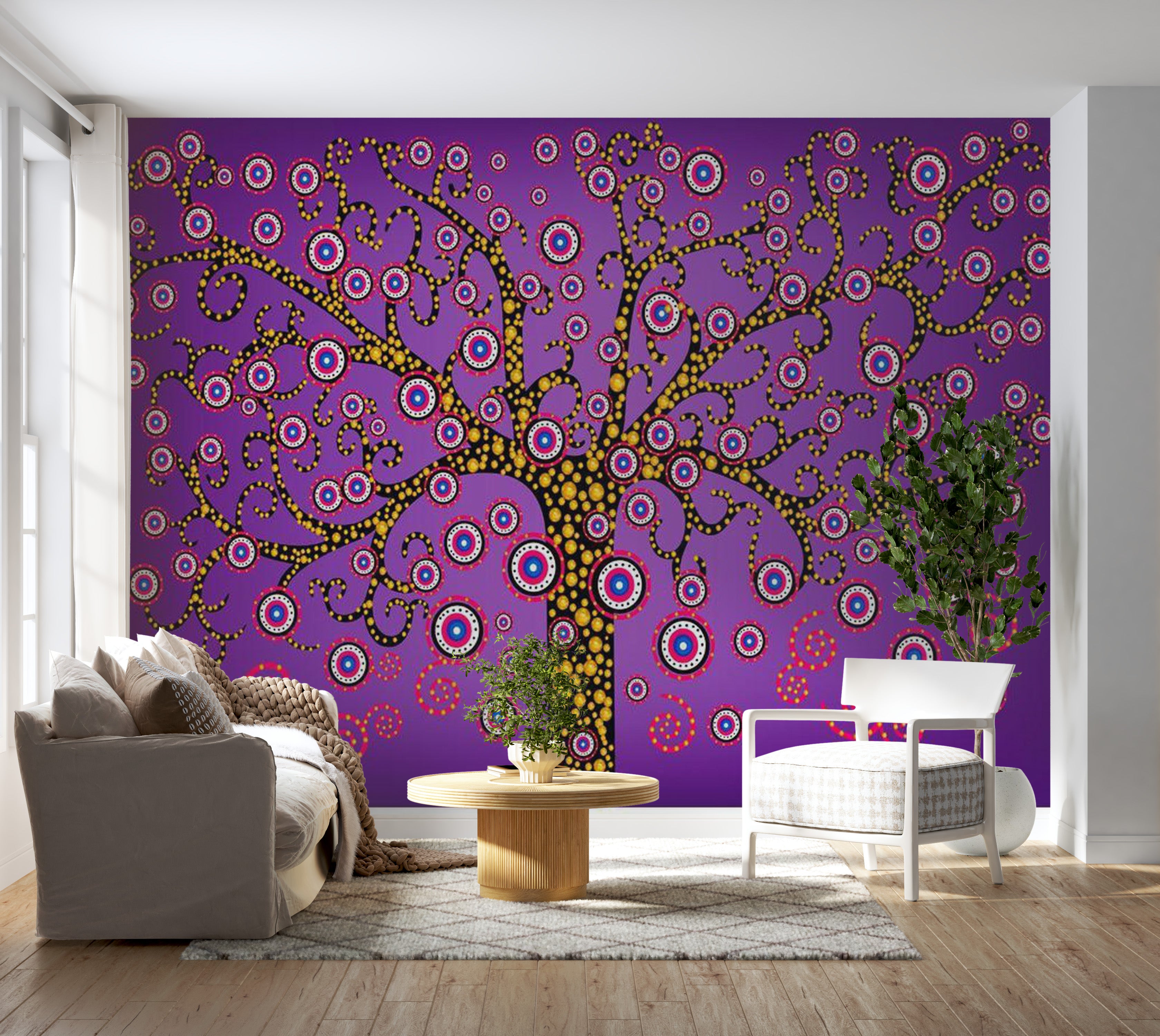 Abstract Wallpaper Wall Mural - The Magic Tree 39"Wx27"H