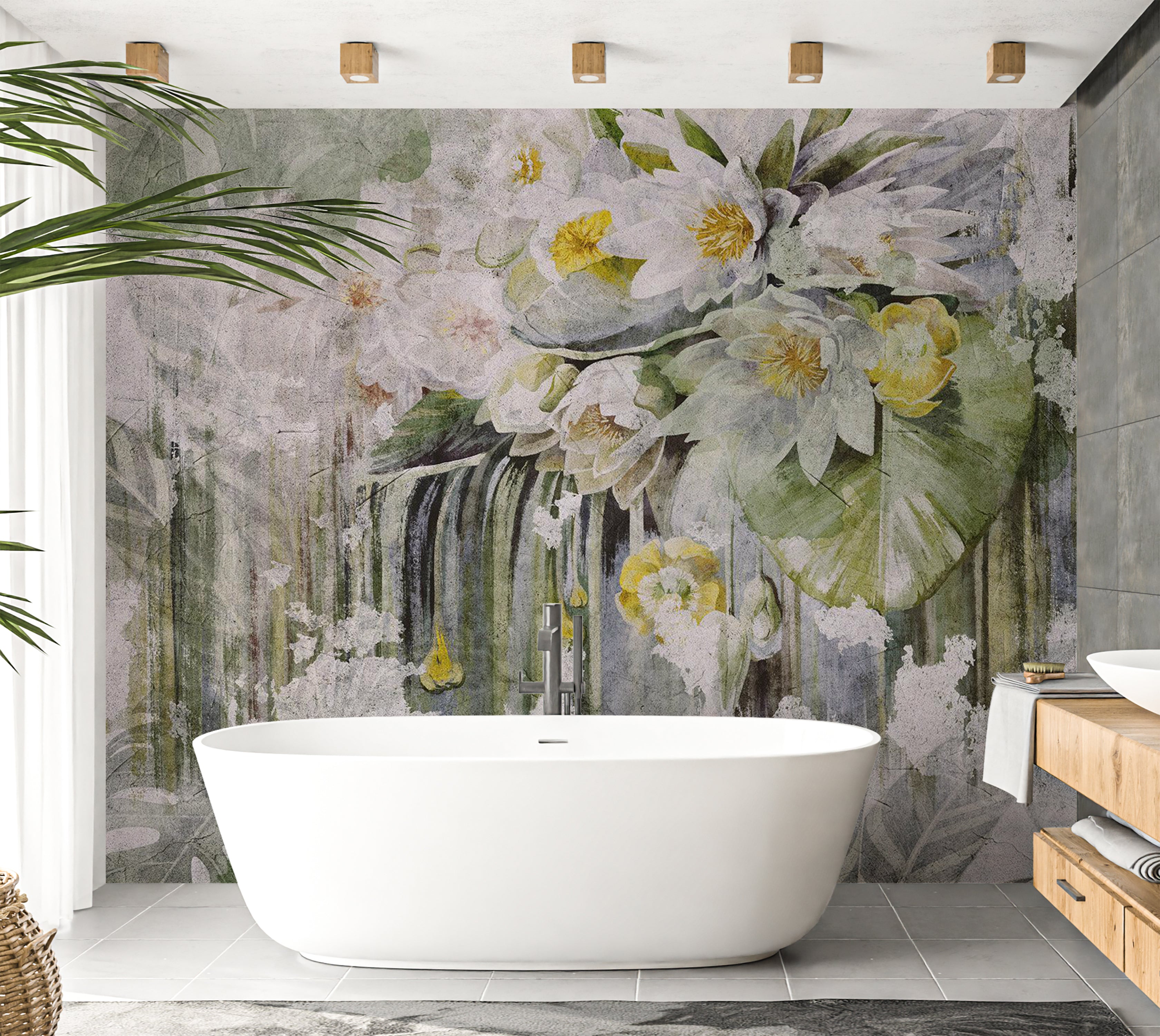 Floral Wallpaper Wall Mural - Wild Moment 39"Wx27"H / Standard