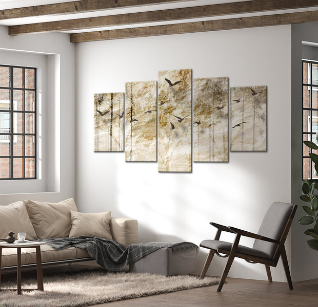 Stretched Canvas Landscape Art - Paper Forest 40"Wx20"H