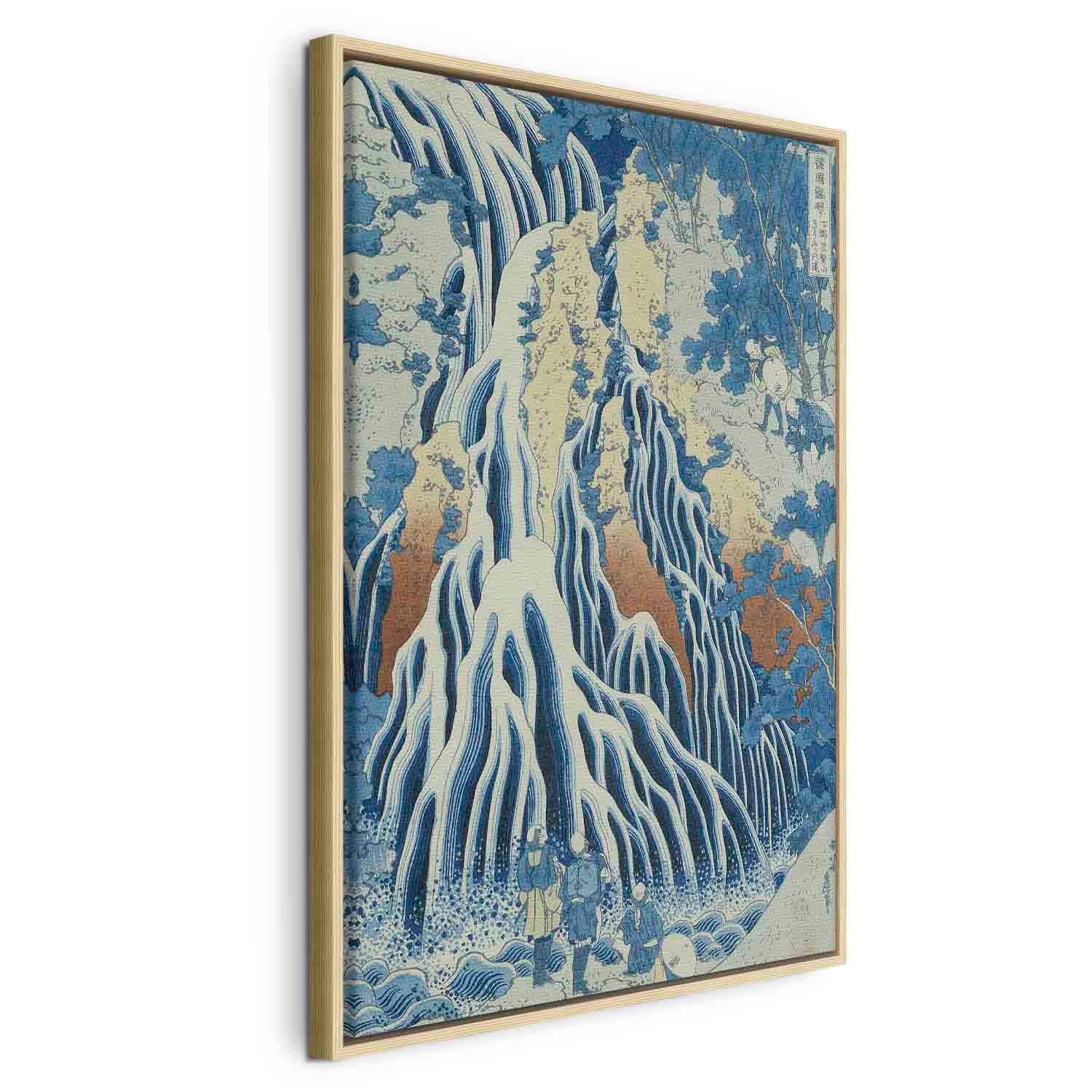 Floating Framed Canvas Art - Kirifuri Fall on Kurokami Mount - Hokusai Katsushika