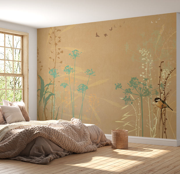 Peel & Stick Floral Wall Mural - Bird in The Garden 38"Wx27"H