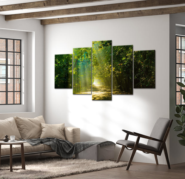 Stretched Canvas Landscape Art - Sunshine Road 40"Wx20"H