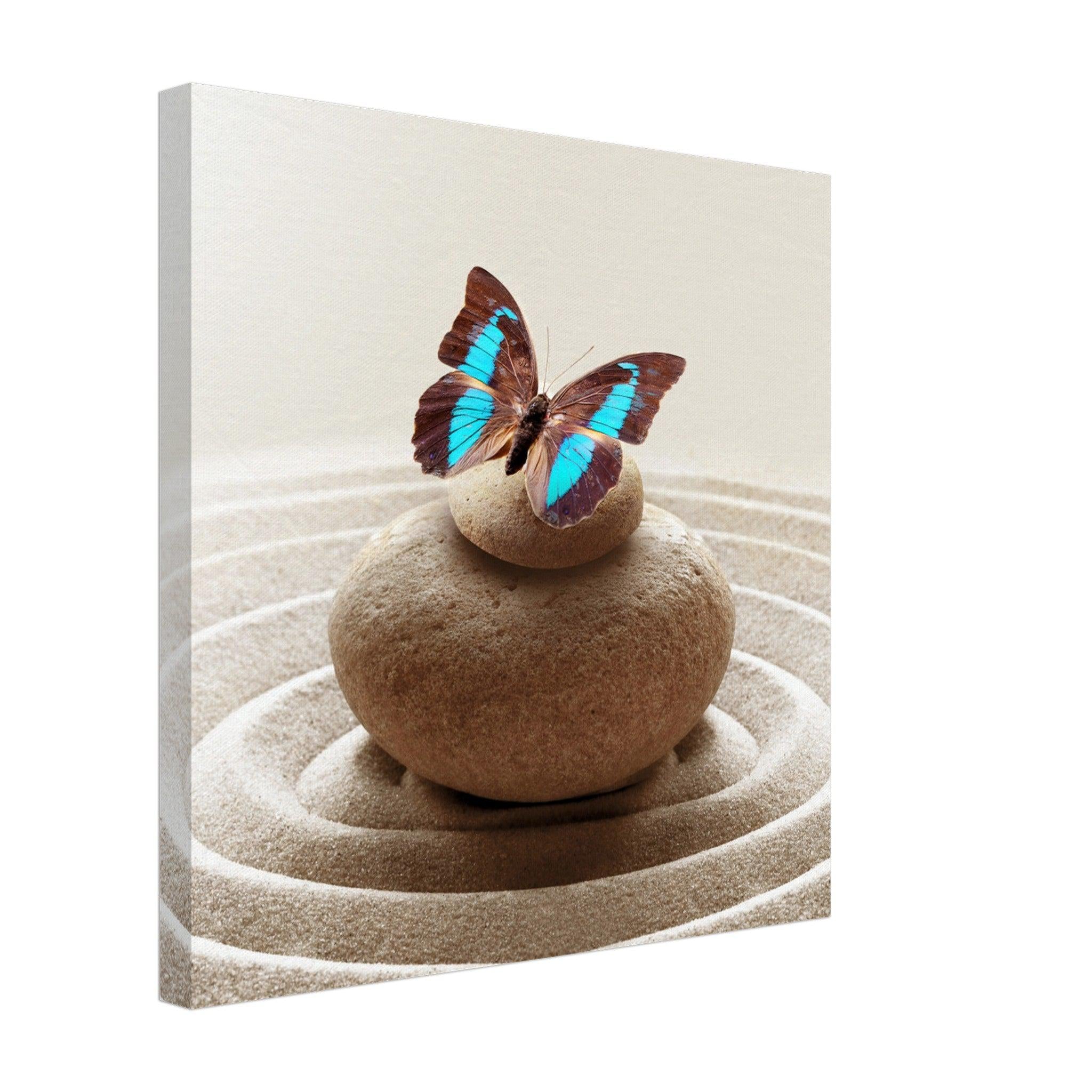 Butterfly On Coral Rocks Canvas Print