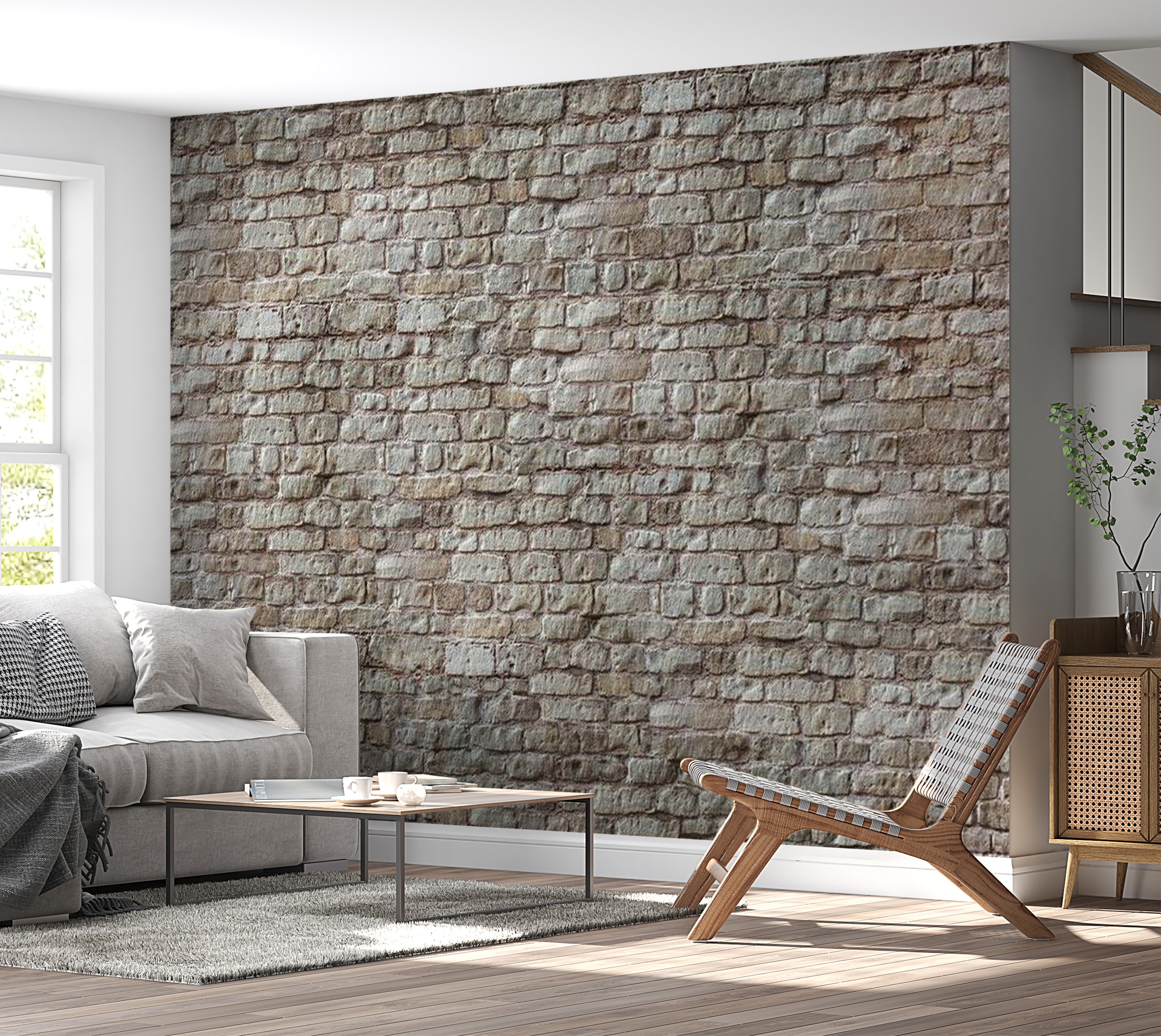 Background & Patterns Wallpaper Wall Mural - Exposed Weathered Brick Wall 39"Wx27"H