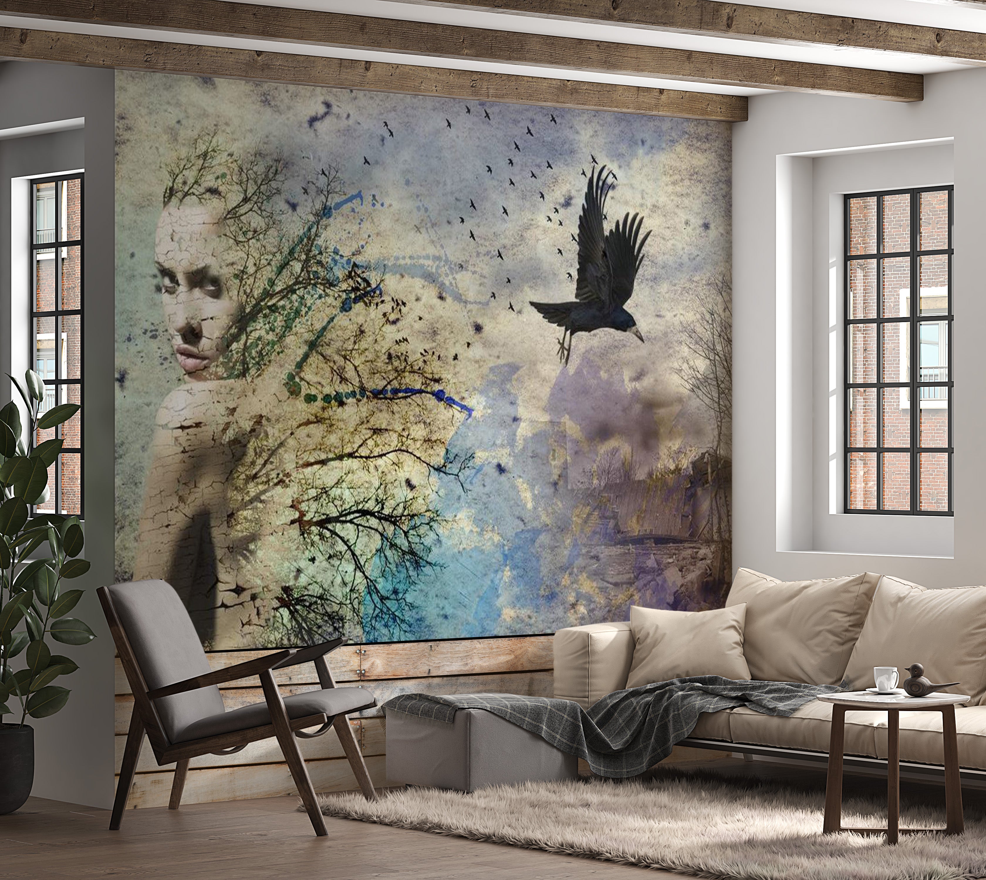 Abstract Wallpaper Wall Mural - Identity Change 118"Wx90"H