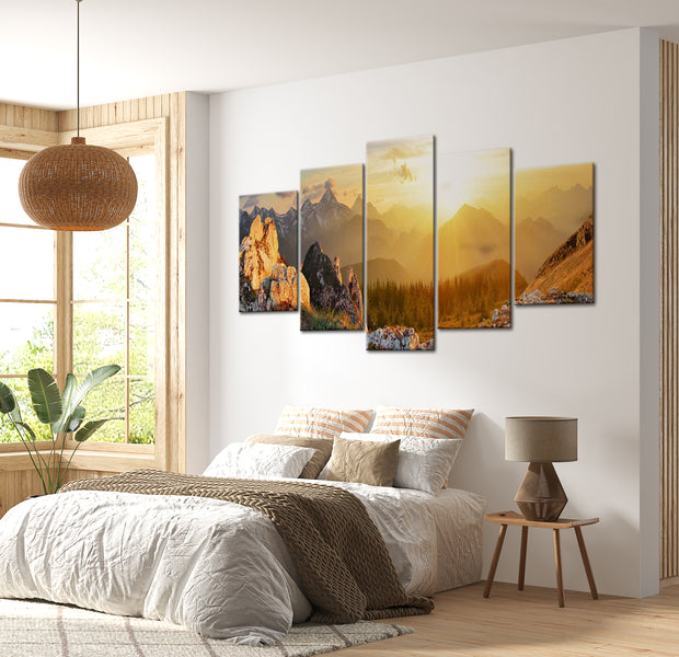 Stretched Canvas Landscape Art - Sun Salutation 40"Wx20"H