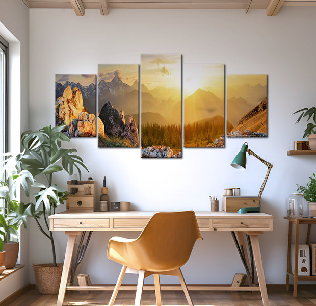 Stretched Canvas Landscape Art - Sun Salutation 40"Wx20"H