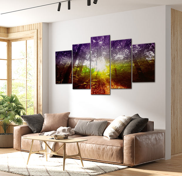 Stretched Canvas Landscape Art - Rainbow Forest 40"Wx20"H