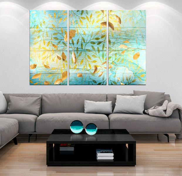 Botanical Canvas Wall Art - Golden Harvest - 3 Pieces