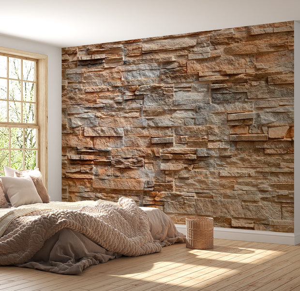 Background & Patterns Wallpaper Wall Mural - Modern Copper Slate Stone Wall 39"Wx27"H