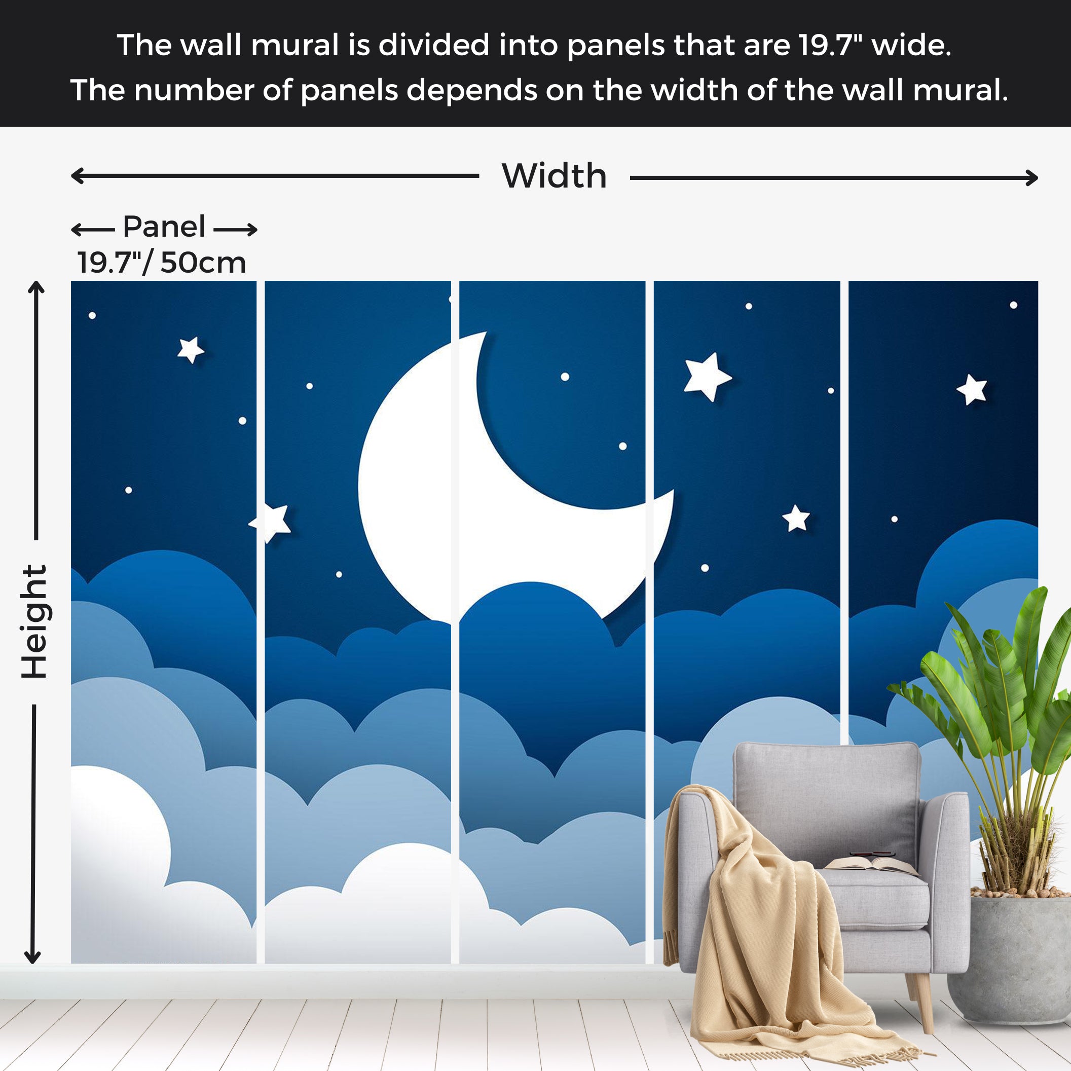 Kids Wallpaper Wall Mural - Abstract Moon Dream 39"Wx27"H / Standard