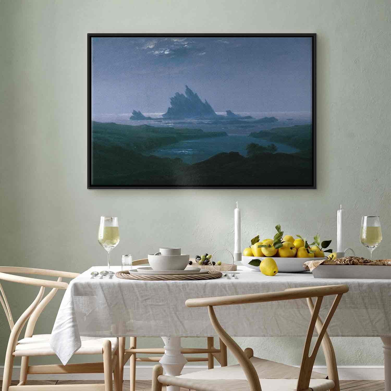 Floating Framed Canvas Art - Cliff Reef on the Beach - Caspar David Friedrich