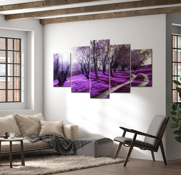 Stretched Canvas Landscape Art - Lavender Orchard 40"Wx20"H