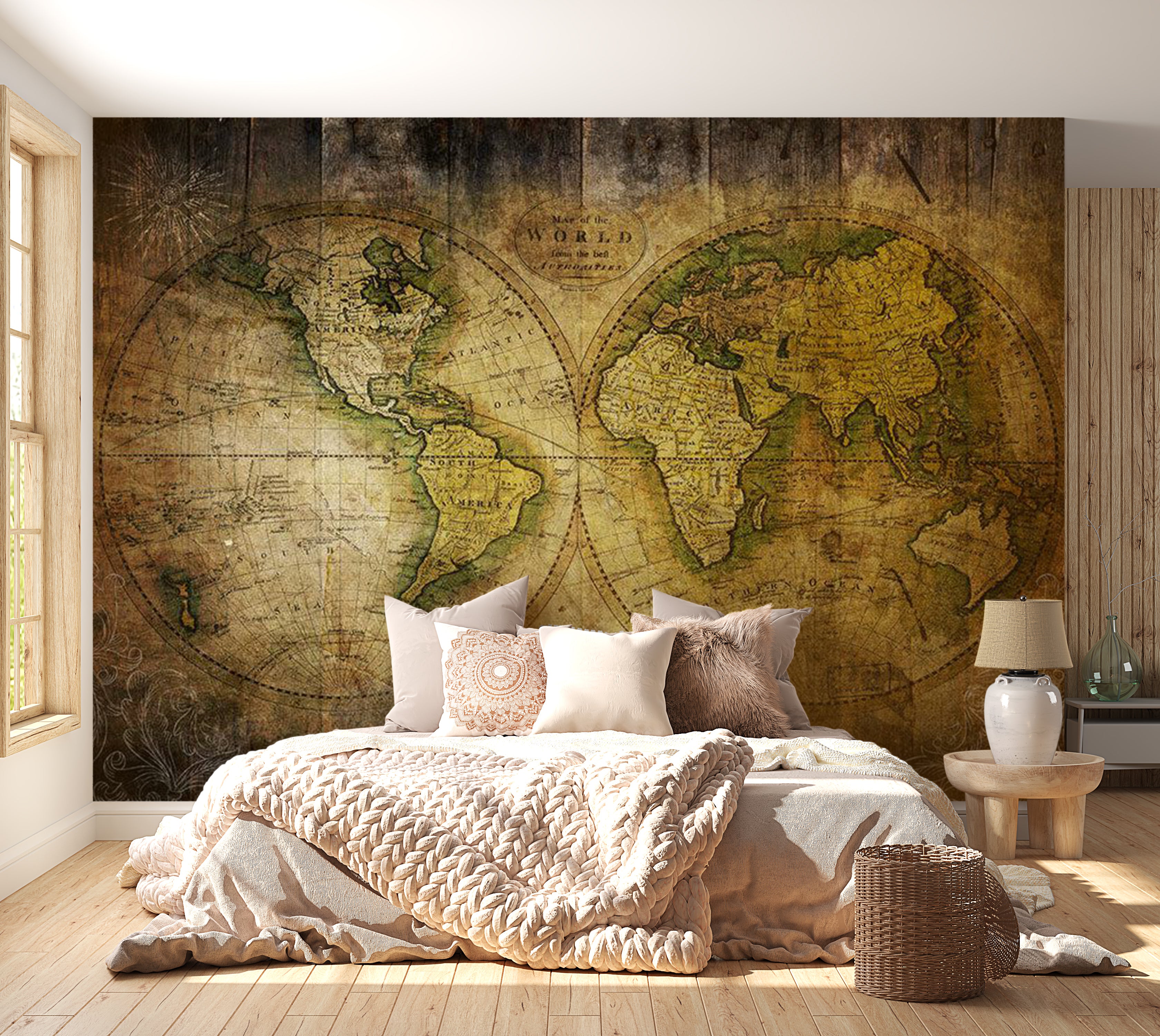 Peel & Stick Map Wall Mural - Searching for Old World 38"Wx27"H