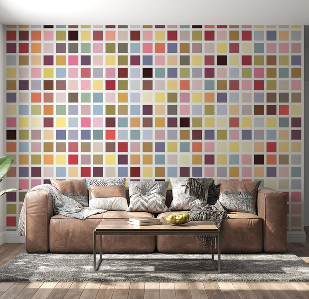 Abstract Wallpaper Wall Mural - Mosaic Of Colors 118"Wx90"H