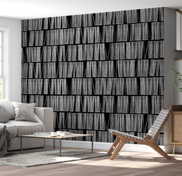 Abstract Wallpaper Wall Mural - Home Library 118"Wx90"H