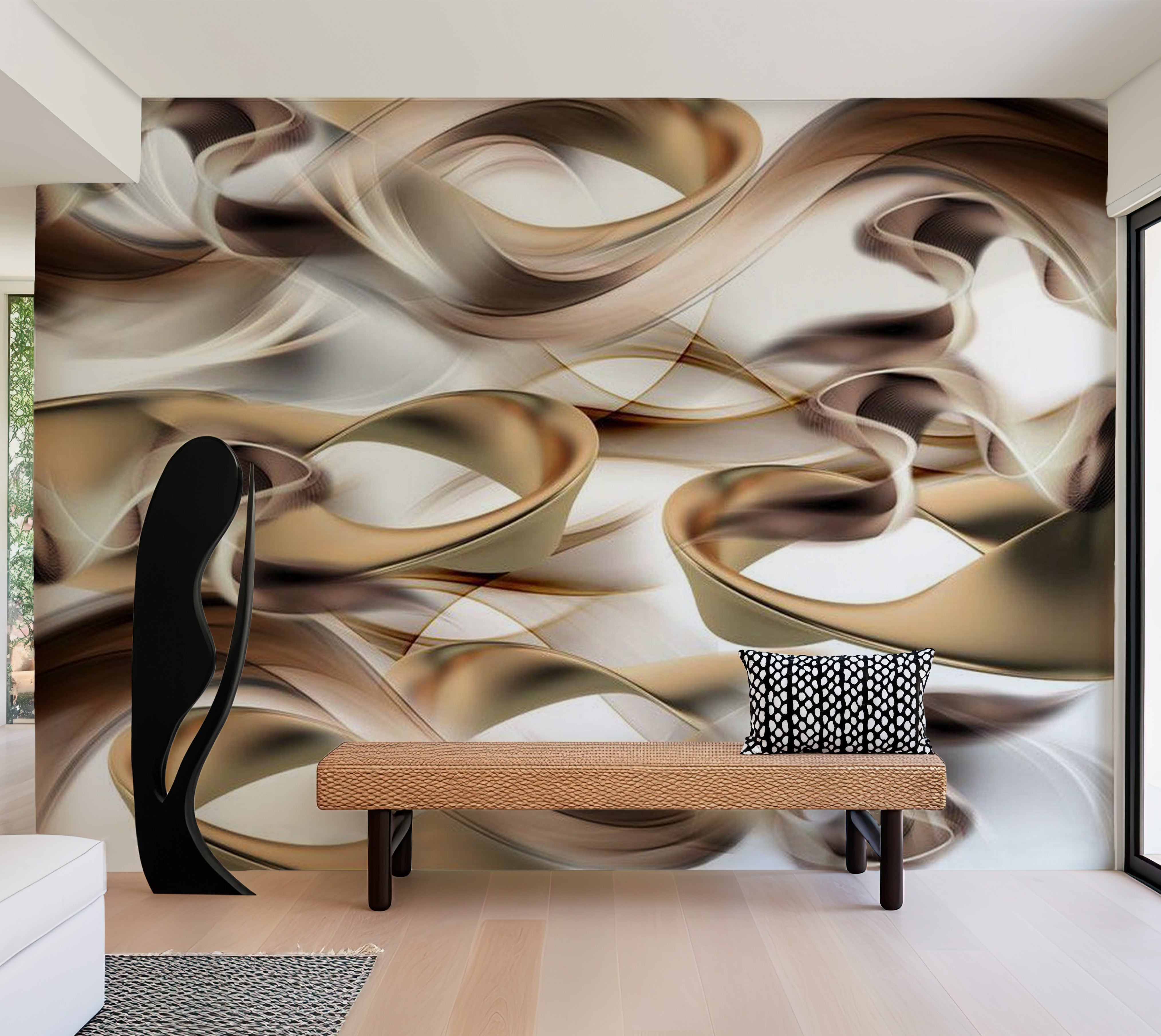 Abstract Wallpaper Wall Mural - Twisted World 39"Wx27"H