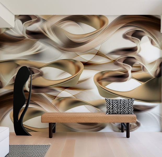 Abstract Wallpaper Wall Mural - Twisted World 39"Wx27"H