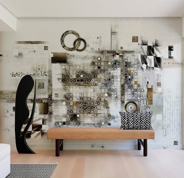 Abstract Wallpaper Wall Mural - Artistic Riddle 39"Wx27"H