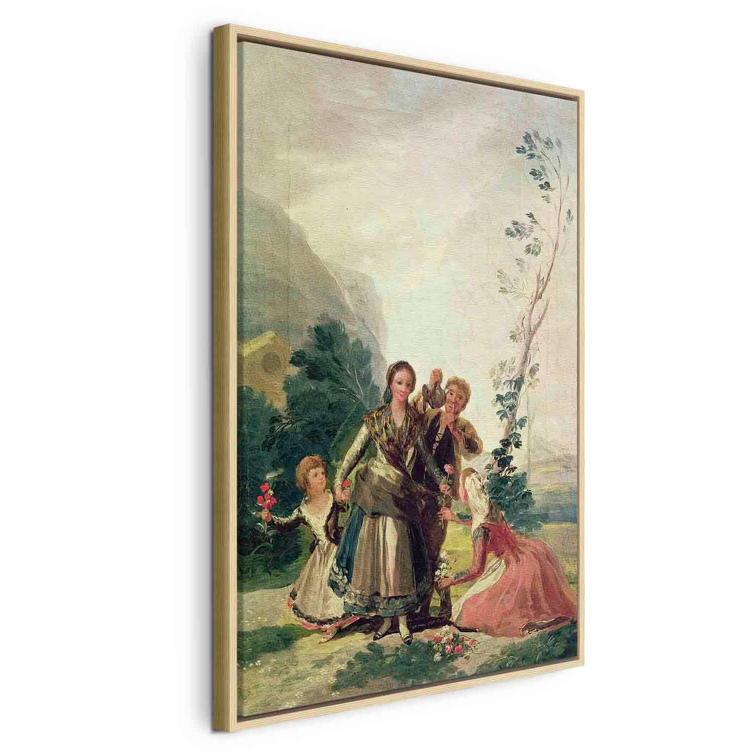 Floating Framed Canvas Art - The Flower Girls or Spring - Francisco Goya