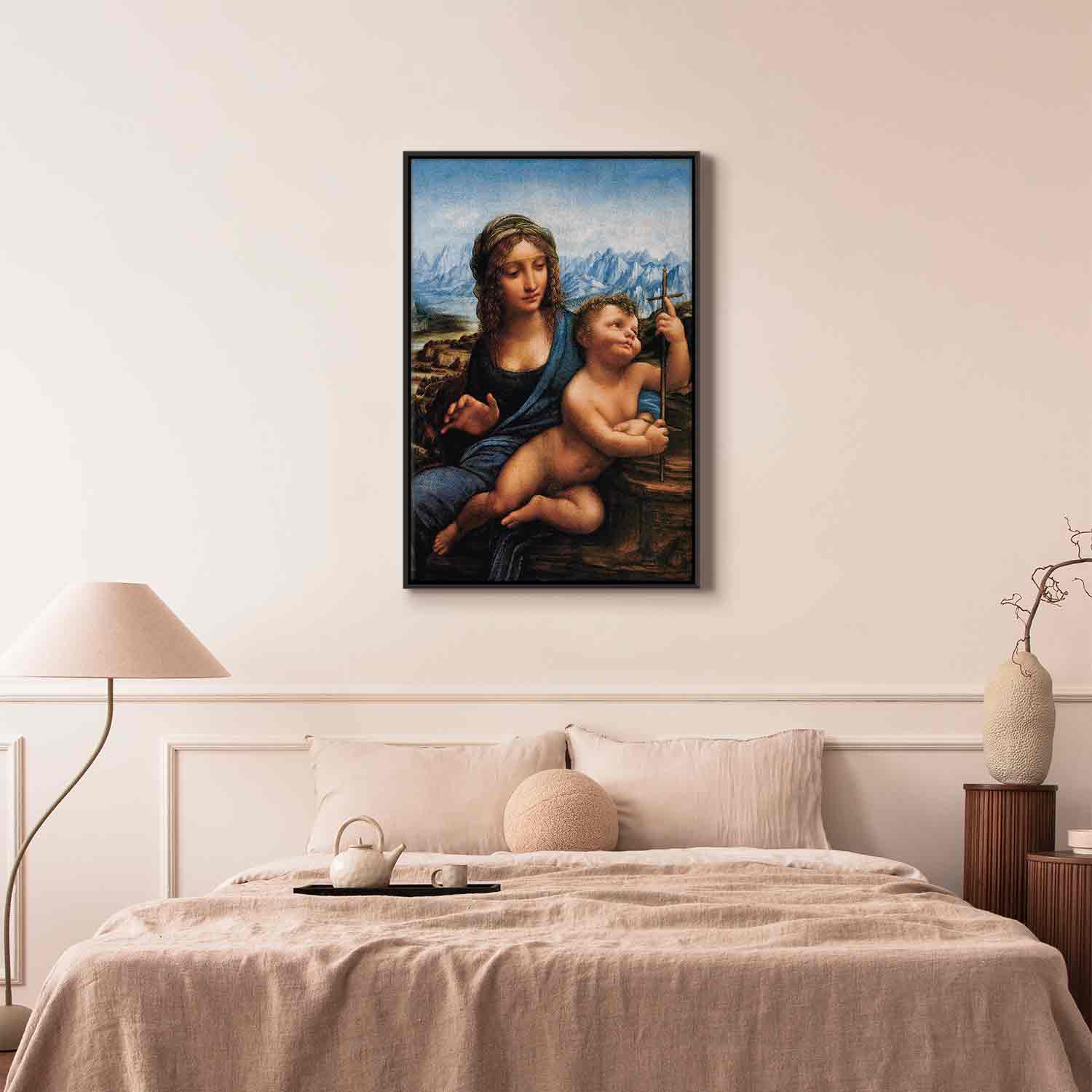 Floating Framed Canvas Art - Madonna With a Distaff - Leonardo da Vinci