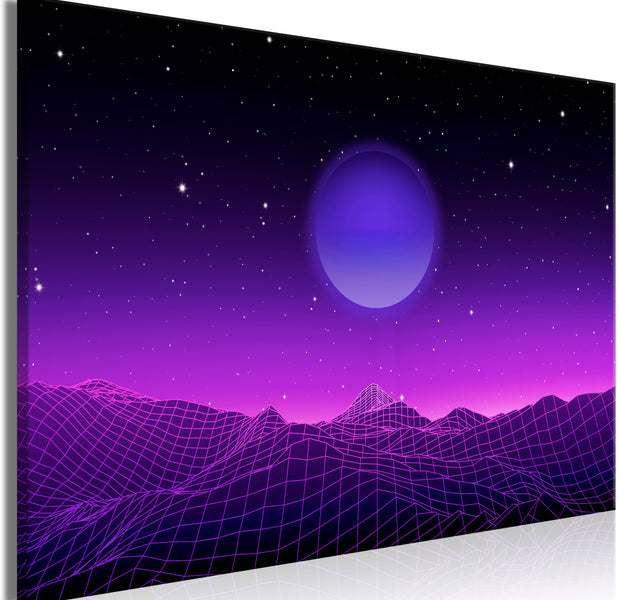 Landscape Canvas Wall Art - Futuristic Landscape Purple