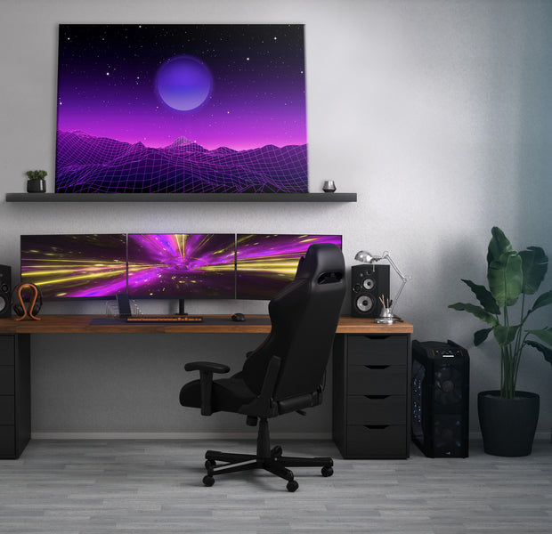 Landscape Canvas Wall Art - Futuristic Landscape Purple