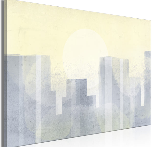 Abstract Canvas Wall Art - Modern City Evening
