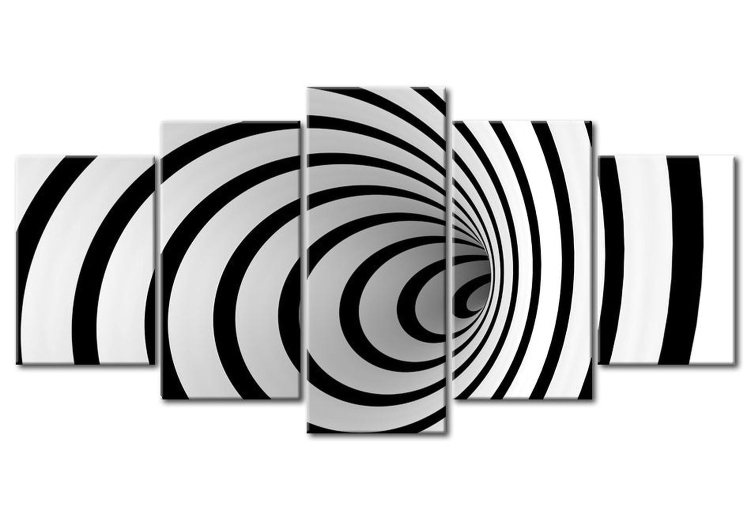 Abstract Canvas Wall Art - A Black & White Hole