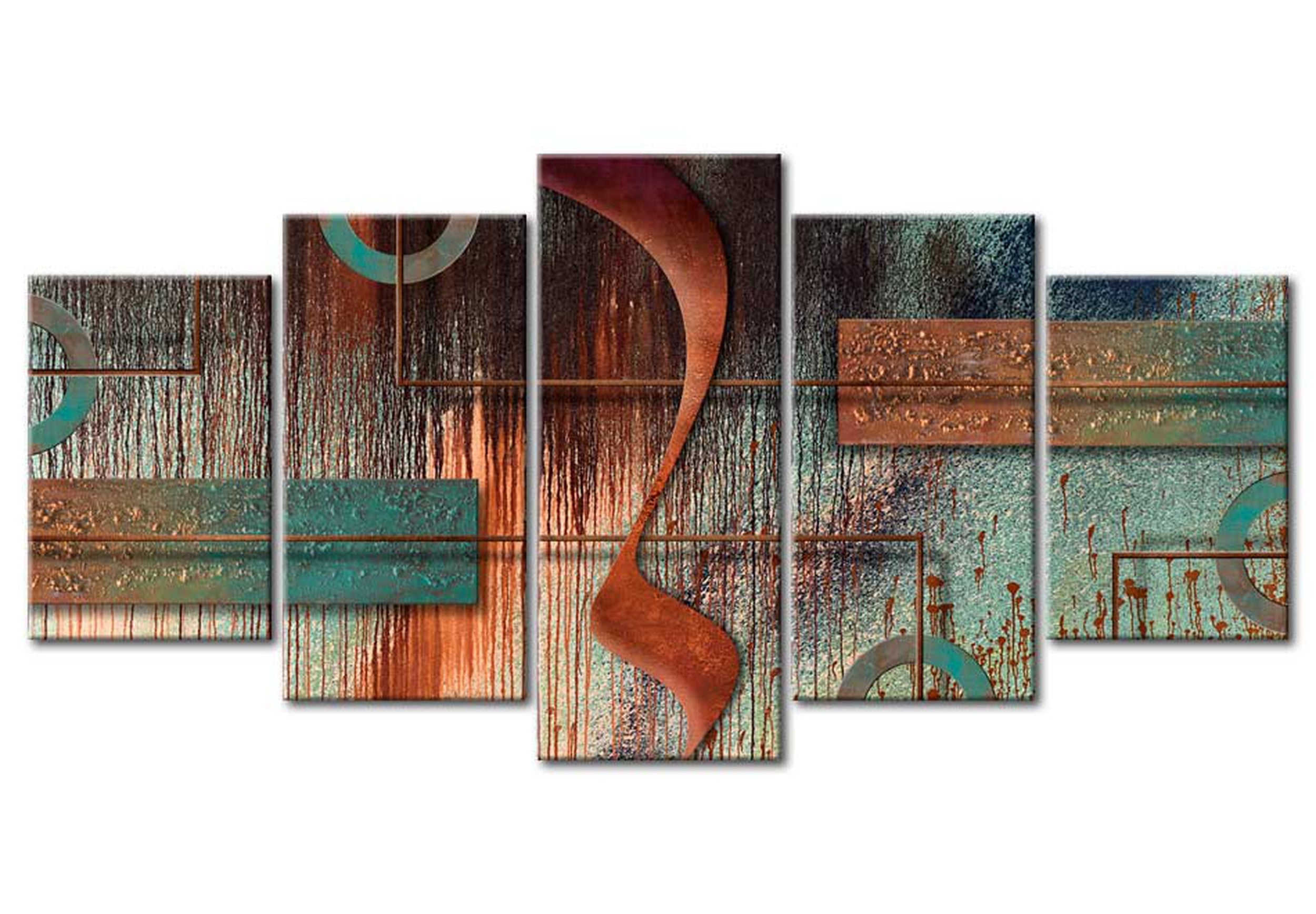 Abstract Canvas Wall Art - Abstract Melody - 5 Pieces