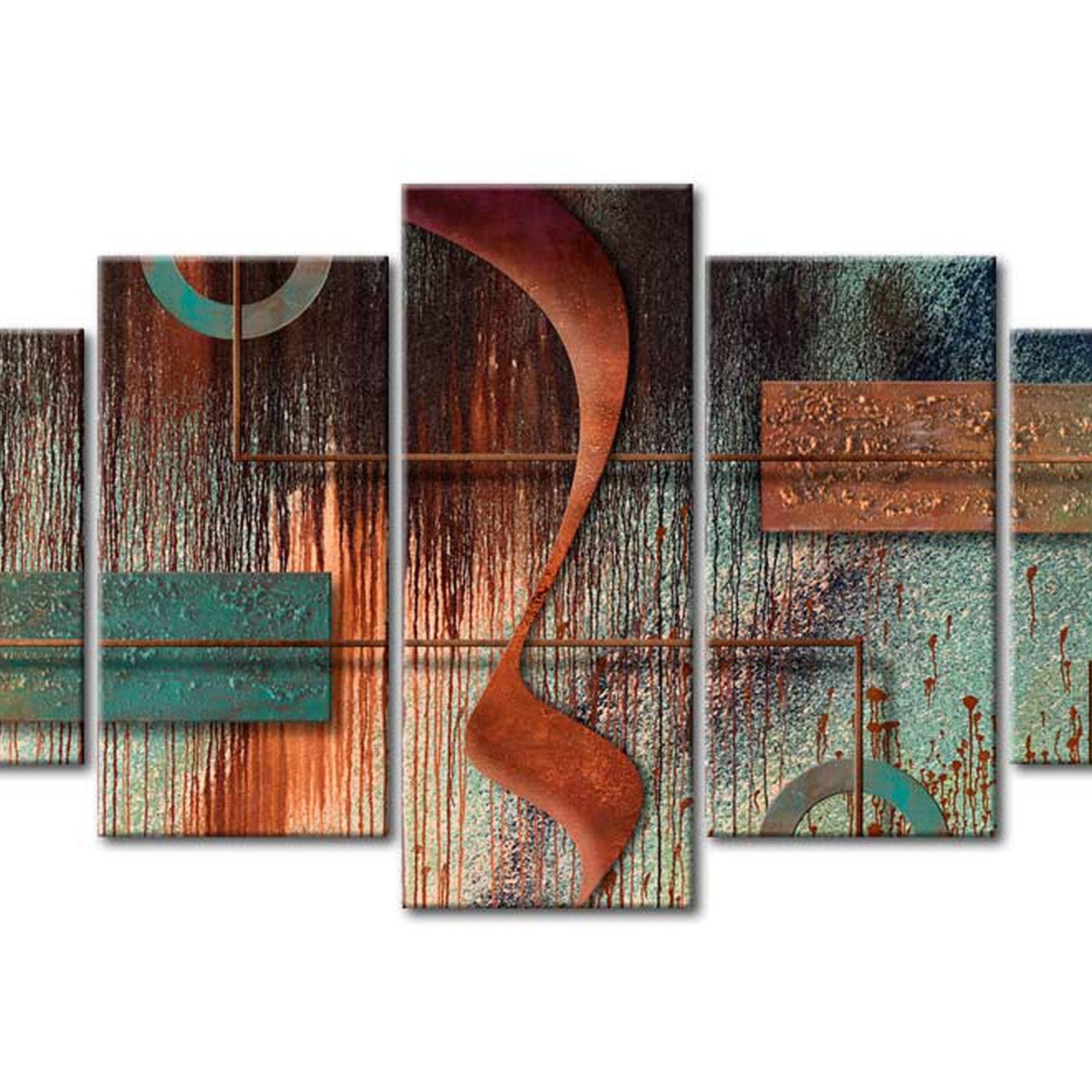 Abstract Canvas Wall Art - Abstract Melody - 5 Pieces