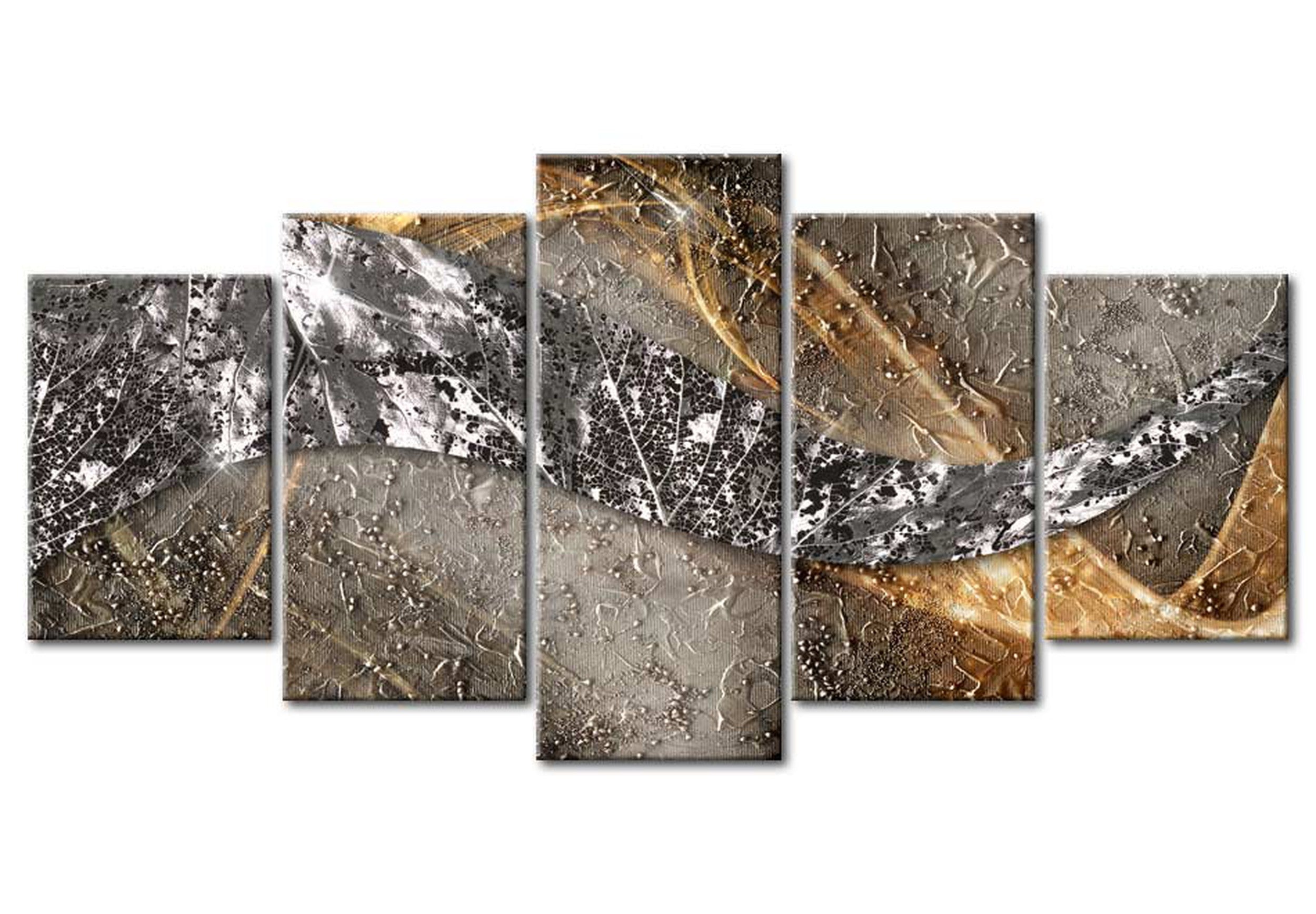 Abstract Canvas Wall Art - Autumn Dynamics - 5 Pieces