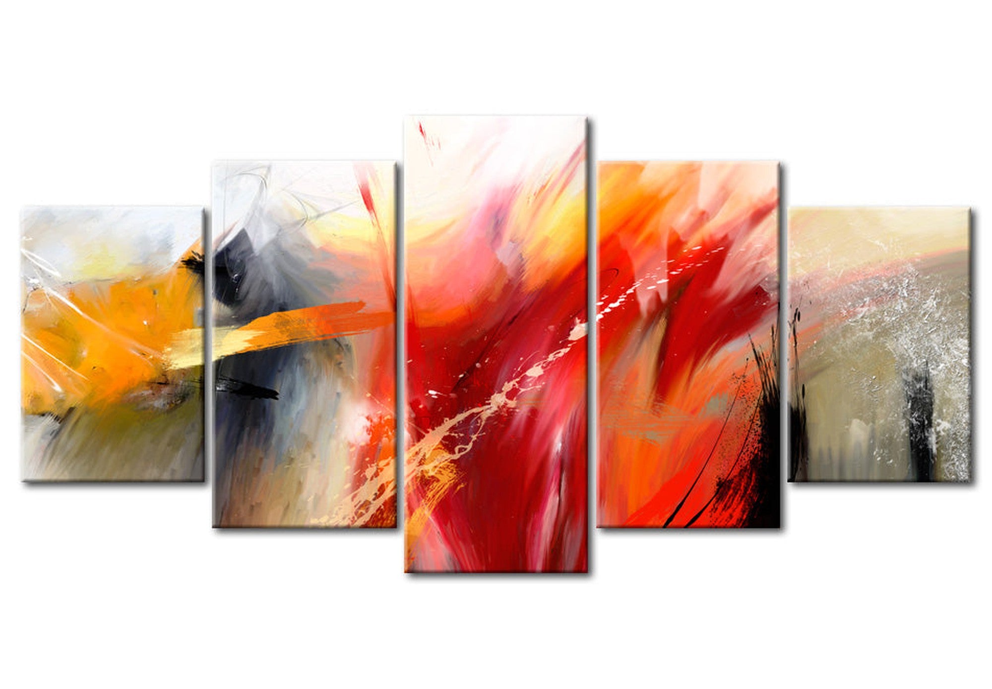 Abstract Canvas Wall Art - Battlefield - 5 Pieces