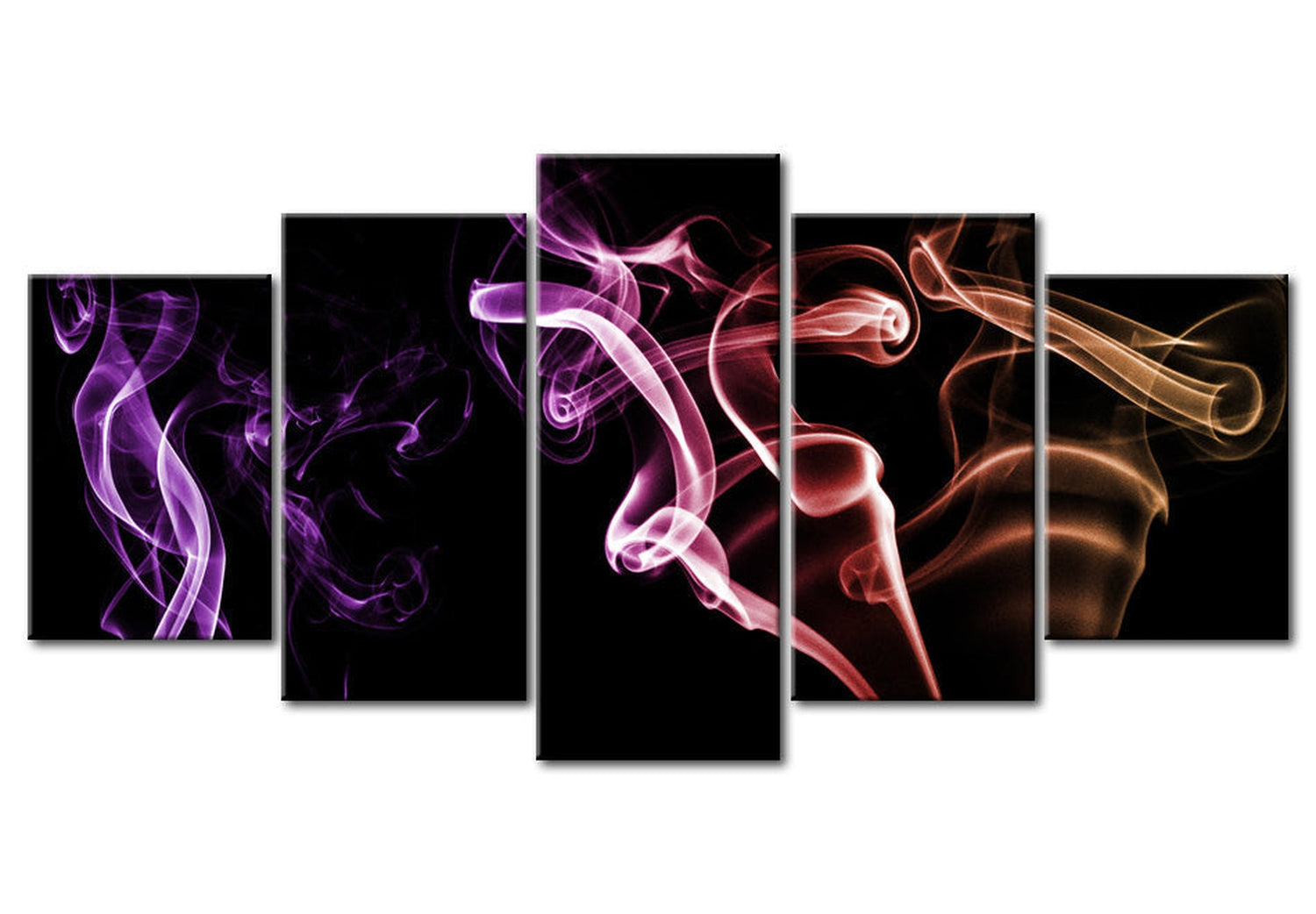 Abstract Canvas Wall Art - Colored Smoke - 5 Pieces