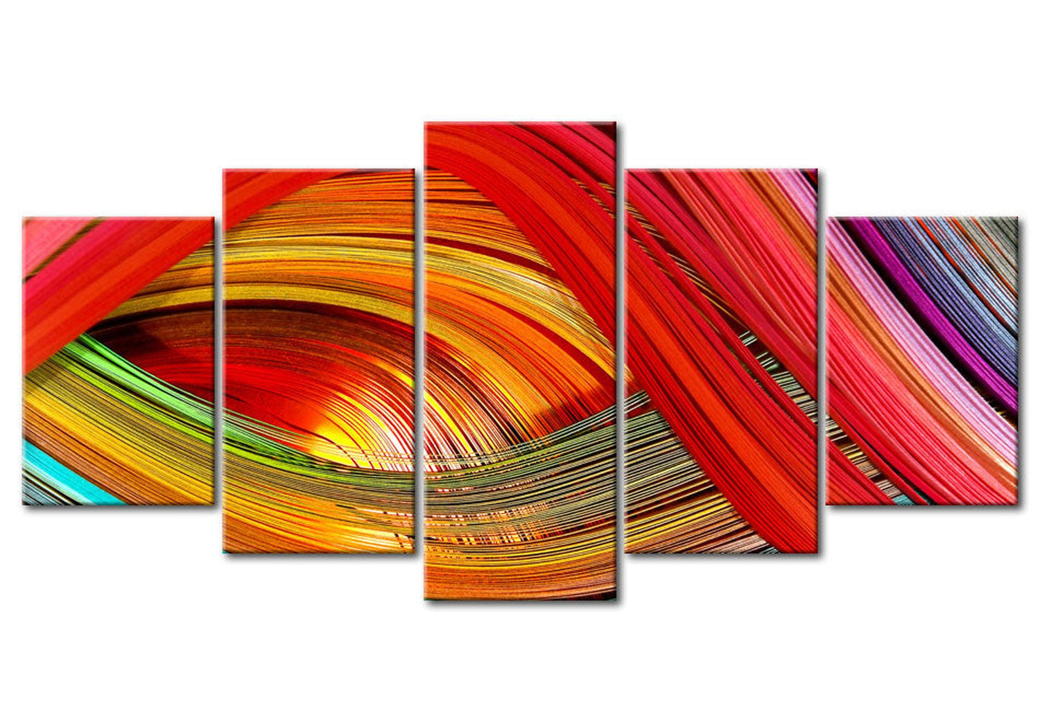 Abstract Canvas Wall Art - Colorful Strips Abstraction